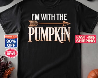 Funny Halloween Shirt, Im With The Pumpkin T-Shirt, Matching Couples Costume Tee, Cute Fall Graphic T Shirt, Lazy Halloween Costume Idea