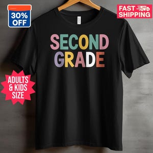 Kids Second Grade T-Shirt, Kids Back To School Shirt 2025, School Tee, Colorful Second Grade Design, Elementary School Shirt, School T-Shirt