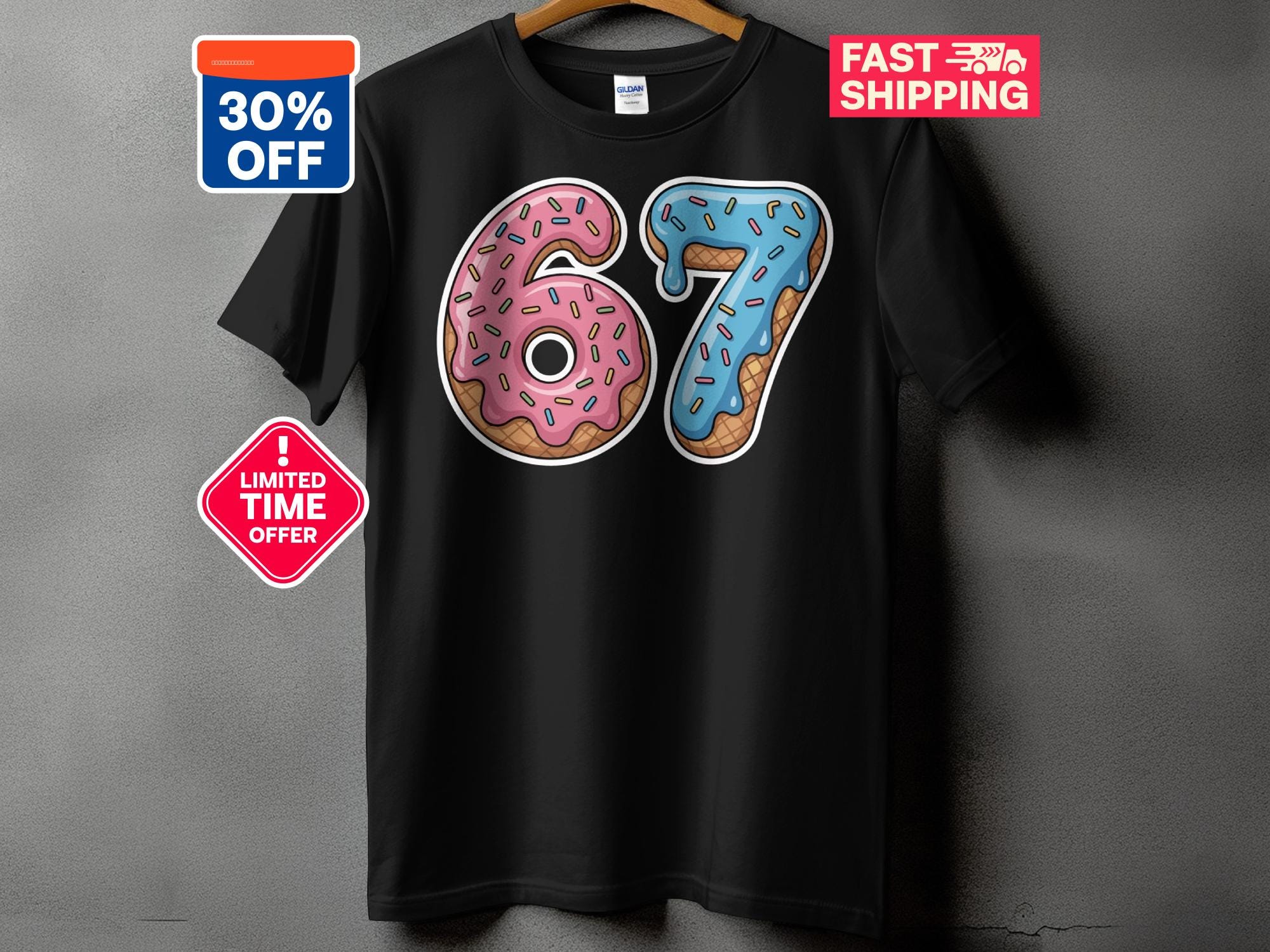 67 Donut T-shirt,v-neck T-shirt,long Sleeve T-shirt, Sweet Sixty