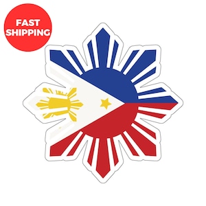Star Shape Philippines Flag Kiss-Cut Stickers, Philippines Flag Stickers, Filipino Flag Stickers, Filipino Design Stickers, Pinoy Stickers
