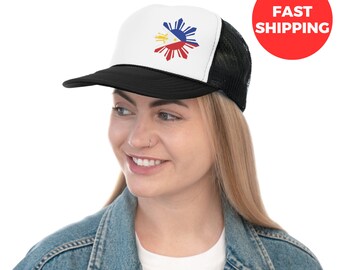 Unisex stervormige hoed Filipijns logo, stervormige Filippijnse vlag ontwerp hoed, uniseks Filipijns ontwerp pet, kerstcadeau, Filipijns cadeau