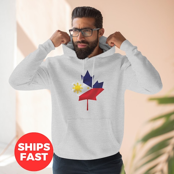 Unisex Philippines Flag Maple Leaf Premium Hoodie | Trendy Filipino Canadian Premium Hoodie | Gift For Filipino | Filipino Heritage Hoodie