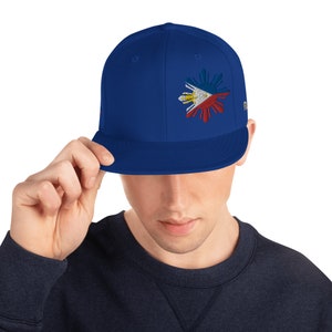 Star Shape Embroidery Philippines Flag  Snapback Hat | Philippines Embroidery Cap | Trendy Filipino Embroidery Hat | Gift For Filipino