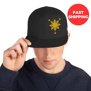 Embroidered Filipino Cap, Sun And 3 Stars Embroidery Hat, Philippines Logo Hat, Embroidery Hat, Gift For Filipinos, Trendy Filipino Gift
