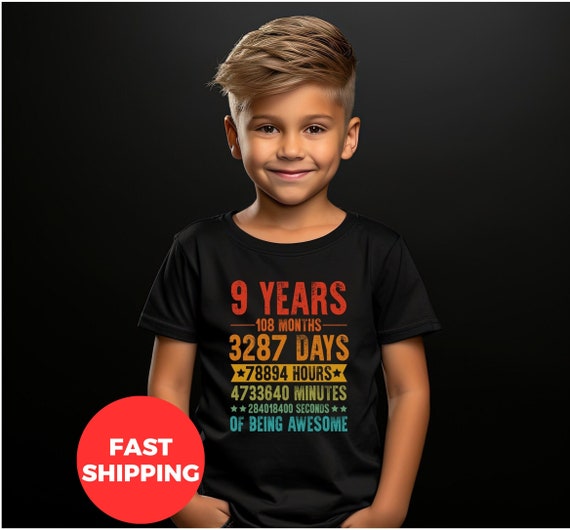 9th Birthday Gift T Shirt 9 Years Old Being Awesome Tee 9th Birthday Gift T Shirt 9 Years Old Being Awesome Tee