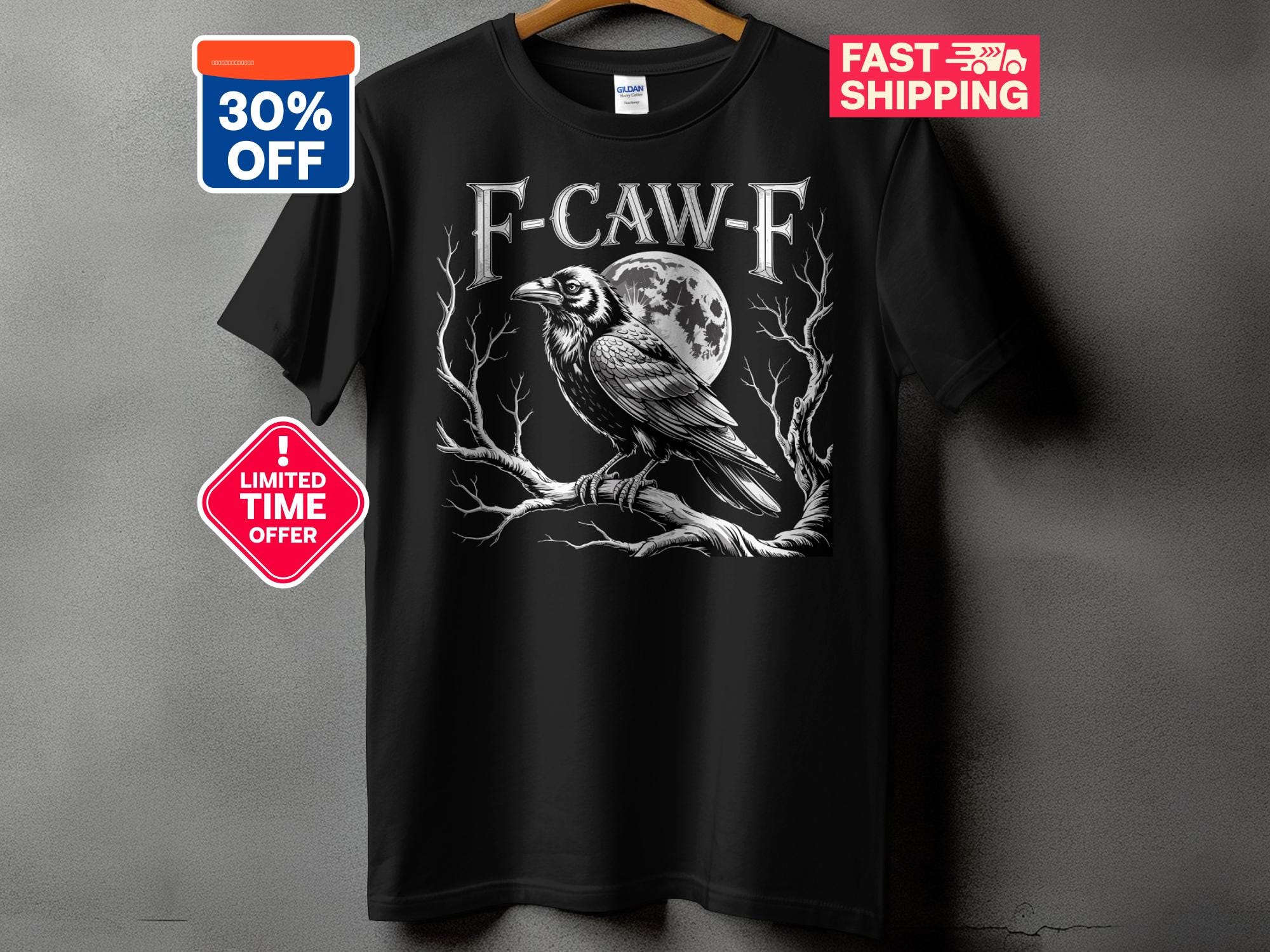 F-CAW-F Raven T-shirt, V-neck T-shirt, Long Sleeve T-shirt, Funny