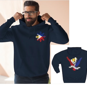 Unisex Premium Star Shape Philippines Flag Pullover Hoodie, Premium Filipino Front and Back Hoodie, Trendy Filipino Hoodie, Filipino Gift
