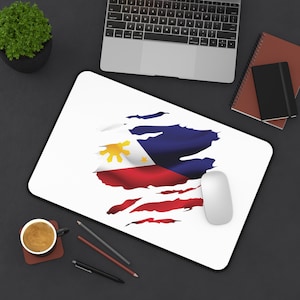 Custom Filipino Desk Mat, Personalized Filipino Design Mouse Pad, Filipino Design Desk Mat, Philippines Flag Design Desk Mat, Filipino Gift