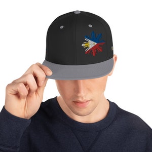 Star Shape Embroidery Philippines Flag  Snapback Hat | Philippines Embroidery Cap | Trendy Filipino Embroidery Hat | Gift For Filipino