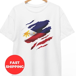 Filipino Heritage Shirts, Ripped Philippines Flag Shirt, Filipino Design Shirt, Filipino Gifts Shirt, Filipino Dad Shirt, Filipino Mom Shirt