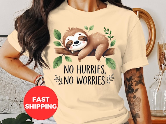 No Hurry No Worries Sloth T-Shirt Funny Lazy Sleepy Gifts No Hurry No Worries Sloth T-Shirt Funny Lazy Sleepy Gifts