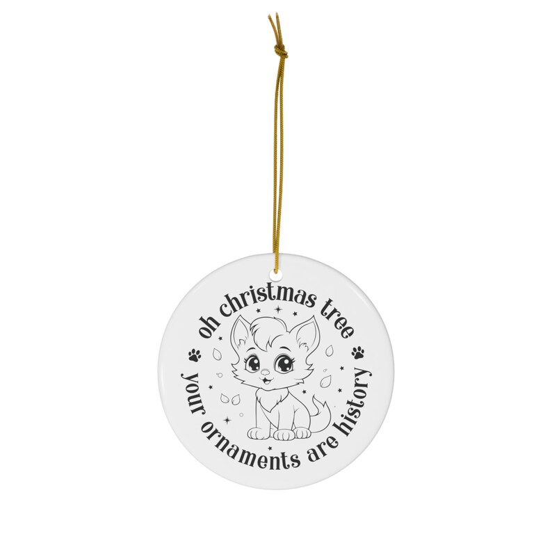 Oh Christmas Tree Your Ornaments Are History Christmas Cat Etsy