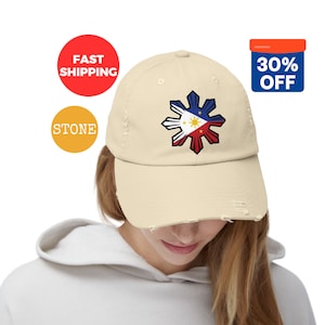Sombrero desgastado con diseño filipino, con forma de estrella y bandera de Filipinas, sombrero filipino de moda, regalo para filipinos, sombrero con diseño de bandera filipina