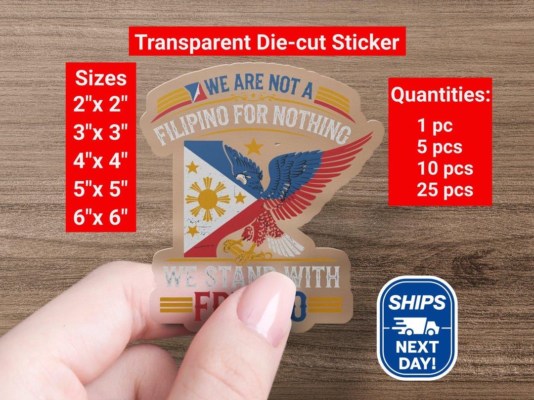 Duterte Support Sticker, DU30 Support Sticker, Filipino Flag Design ...
