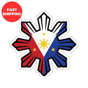 Sun Shape Philippines Logo Kiss-Cut Stickers, Philippines Flag Stickers, Filipino Flag Stickers, Filipino Design Stickers, Pinoy Stickers