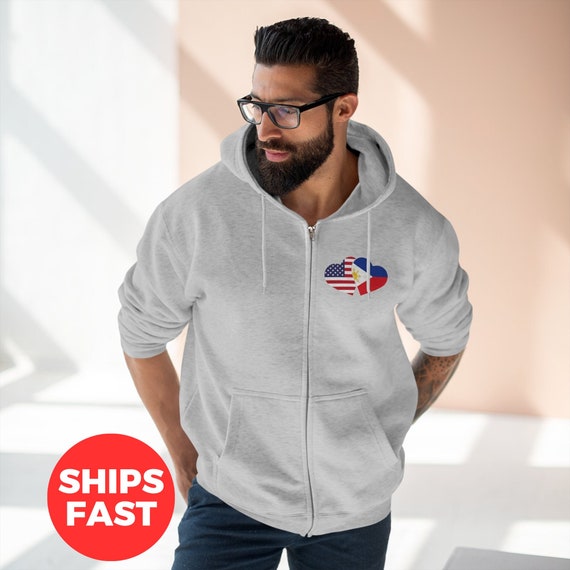 Felpa Con Cappuccio E Zip Unisex | 100% Cotone | Decorazione Occhiali Da Sole - Foto 2