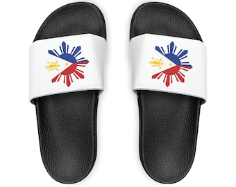 Youth Star Shape Philippines Flag PU Slide Sandal, Star Shape Philippines Flag Sandal, Filipino Design Sandal, Filipino Gift, Christmas Gift