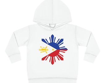 Kids Sun Shape Philippines Flag Pullover Fleece Hoodie, Filipino Flag Design Toddler Hoodie, Sun Shape Philippines Flag Kids Hoodie