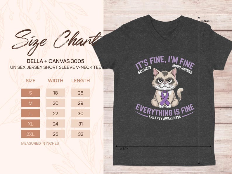 It's Fine I'm Fine Cat T-Shirt, Epilepsy Awareness Shirt, Seizures Mood Swings Tee, Unisex Short Sleeve T-Shirt, Awareness Gift