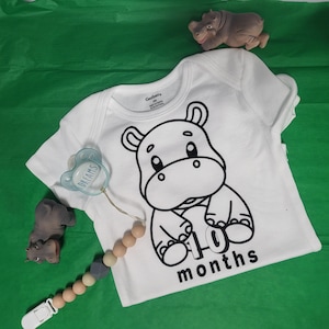 Hippo Baby Shower Color Onsies