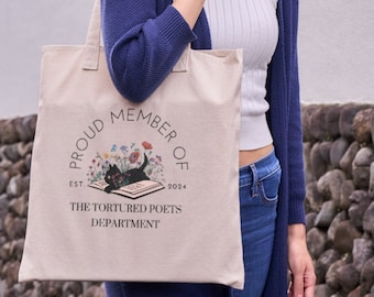 The Tortured Poets Department Canvas Tote Bag, Gift for Swiftie, Eras TTPD, Gift for Her, Tortured Poets, Swiftie Gift, Poets Department Bag