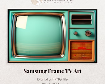 Samsung Frame TV Art, Retro Tv, Vintage Wall Art, Old Television, Samsung Art TV,  Colorful Digital Download for Samsung Frame