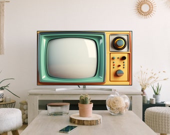 Retro TV Samsung Frame Art, Vintage Television, Digital Download, Smart TV picture