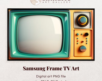 Frame TV Art, Retro Tv, Vintage Wall Art, Old Television, Frame TV Art, Samsung Art TV,  Colorful Digital Download for Samsung Frame