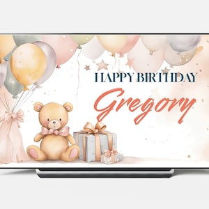 Art de cadre TV Samsung, art d&#39;anniversaire personnalisé, cadre TV art bébé joyeux anniversaire, fête d&#39;anniversaire art TV Samsung, téléchargement numérique
