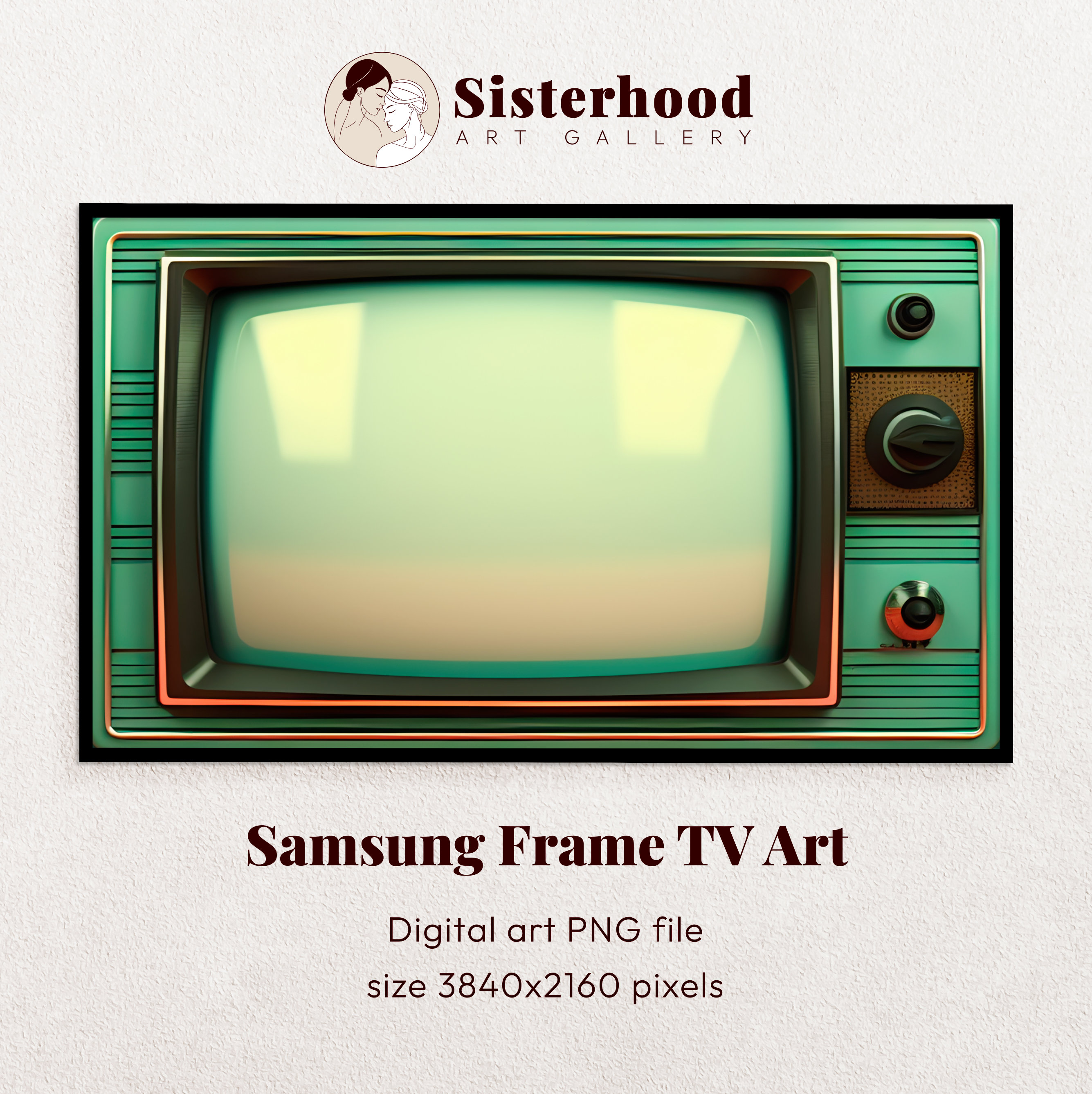 Frame TV Art, Retro Tv, Vintage Wall Art, Old Television, Frame TV Art, Samsung Art TV,  Colorful Digital Download