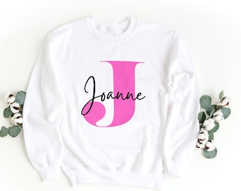 Personalised kids Printed Initials sweatshirts choice, colours age 3/4