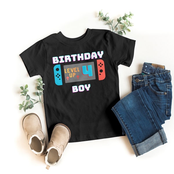 Birthday Boy Gamer Personalised Kids Printed T-Shirt any Age Or Size Available