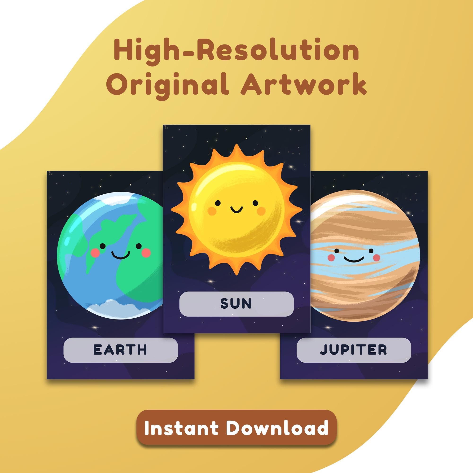 Solar System Flashcards for Kids | Planet Learning Cards | Space ...