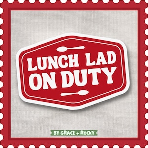 Lunch Lad Sticker ~~ Dimension 20 Dropout Sticker, Gilear Faeth Fantasy High, D&D Dungeon Master Gift, Laptop Decal, Water Bottle Sticker