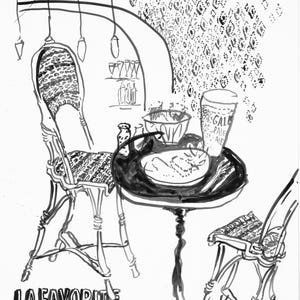 La Favorite. Parisian Print, Paris Lifestyle, Paris Life, Parisian Cafe, French Architecture, French Art, Paris Art
