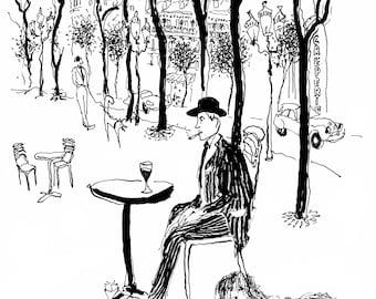 Me And My Dog. Parisian Print, Paris Lifestyle, Paris, Paris Print, French Street Scene, Dogs, Paris Dogs, Dog Art, French Art, Paris Art