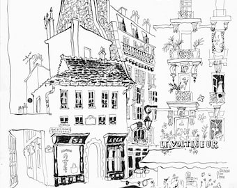 Le Voltigeur. Parisian Print, Paris Lifestyle, Paris Life, Paris Cityscape, French Architecture, French Art, Paris Art