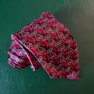 100% silk red vintage tie made by Derby