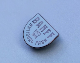 Banff National Park Typographic Enamel Pin | Collectible Pin | Outdoors | Travel | Nature Lover | Alberta