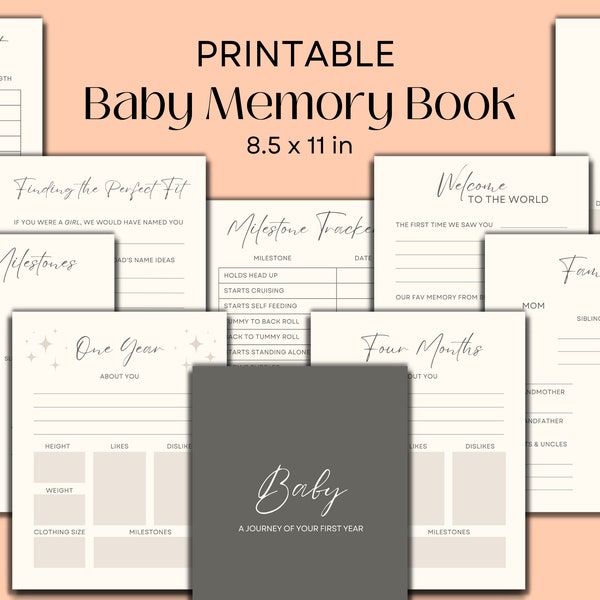 Baby Milestone Book Etsy