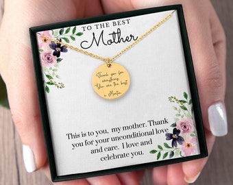 Necklace with personalized message/Mother's Day gift/jewelry with engraved message/Necklace with word of love/mom gift/signature necklace.