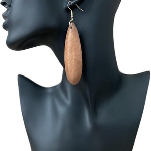 Ethnic Wood drop Bohemian dangle/geometric circle