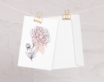 Watercolor Birth Month Flower Birthday Card - January - Carnation