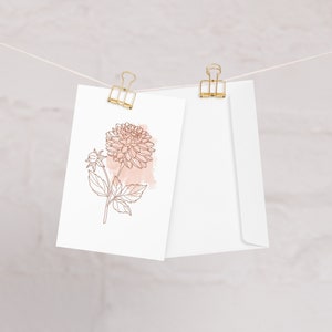 Aquarell Geburtsmonat Blumen Geburtstagskarte - Oktober - Ringelblume