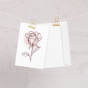 Aquarell Geburtsmonat Blumen Geburtstagskarte - Juni - Rose