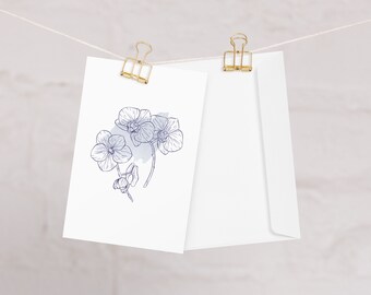 Watercolor Birth Month Flower Birthday Card - February - Violet