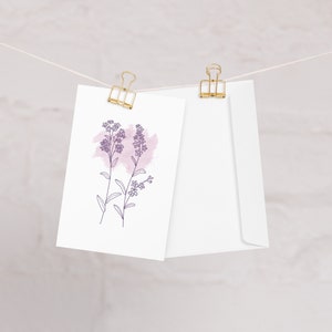 Aquarell Geburtsmonat Blumen Geburtstagskarte - Juli - Rittersporn