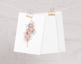 Watercolor Birth Month Flower Birthday Card - August - Gladiolus