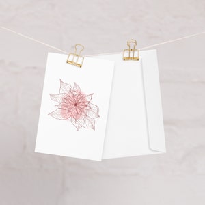 Tarjeta de cumpleaños de la flor del mes del nacimiento de la acuarela - diciembre - Poinsettia