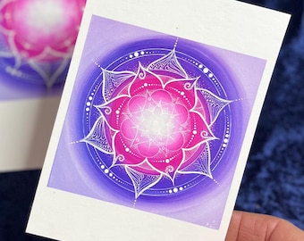 Regalo espiritual, imagen de mandala, imágenes espirituales, imágenes curativas, imágenes energéticas, pequeño obsequio de agradecimiento, imágenes pintadas, impresiones artísticas